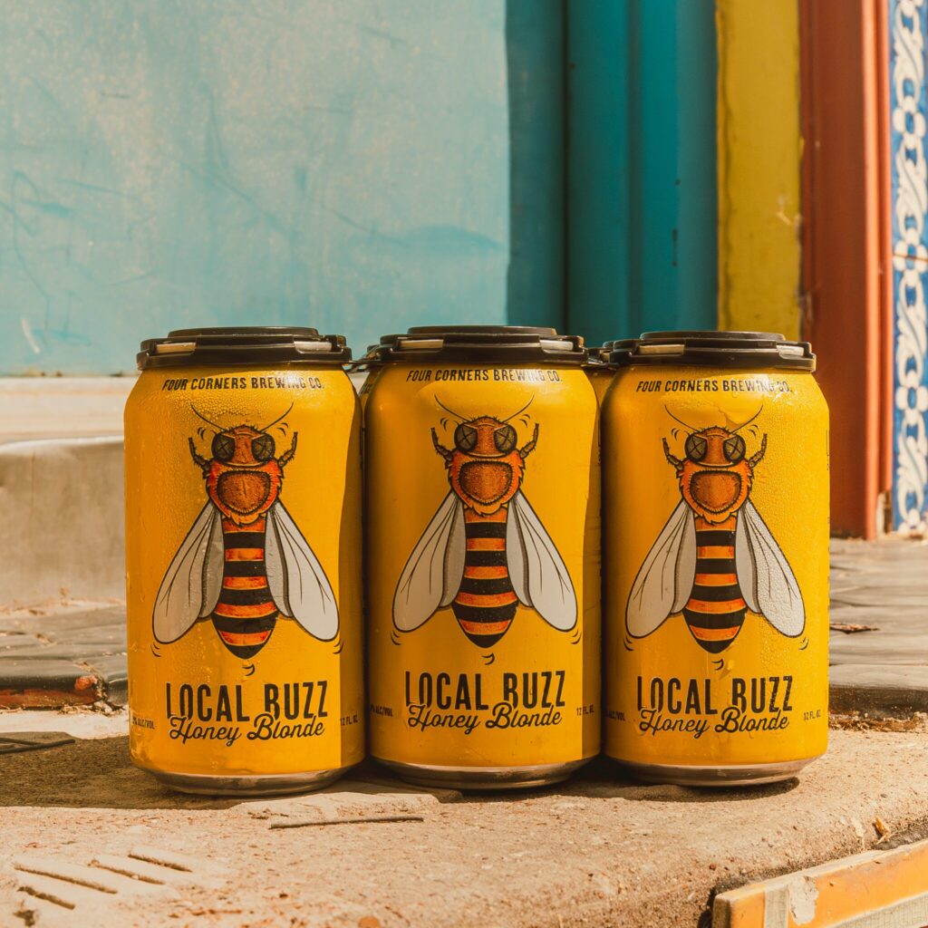 A six pack of Local Buzz beer.